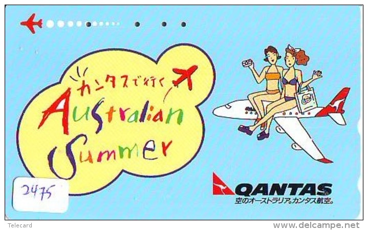 Télécarte  JAPON * QANTAS  * (2475) * AVIATION * AIRLINE Phonecard  JAPAN AIRPLANE * FLUGZEUG - Avions