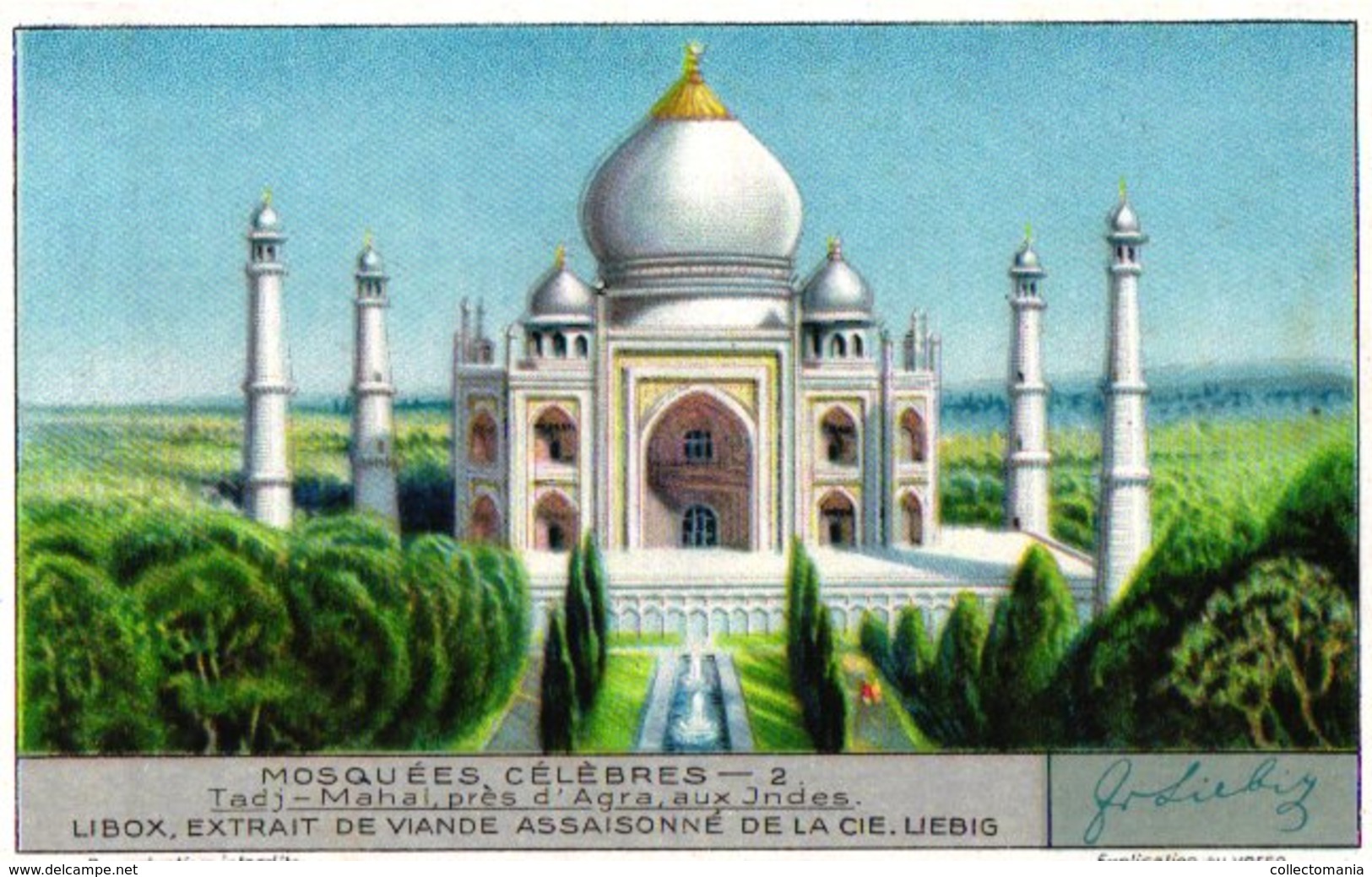 6 Trade Cards Liebig 1250 Mosquées Célèbres Beroemde Moskeeën Omar  Agra Delhi Kaaba La Mecque Mekka Aya Sophia - Liebig