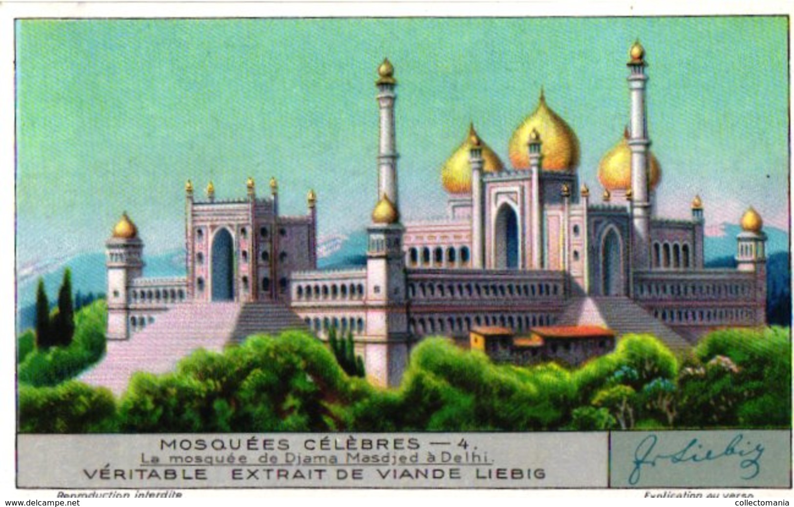6 Trade Cards Liebig 1250 Mosquées Célèbres Beroemde moskeeën Omar  Agra Delhi Kaaba La Mecque Mekka Aya Sophia