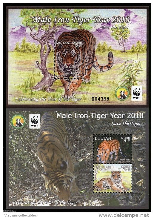 WWF W.W.F. Bhutan MNH Tiger New Year Souvenir Sheet 2010 - Ongebruikt