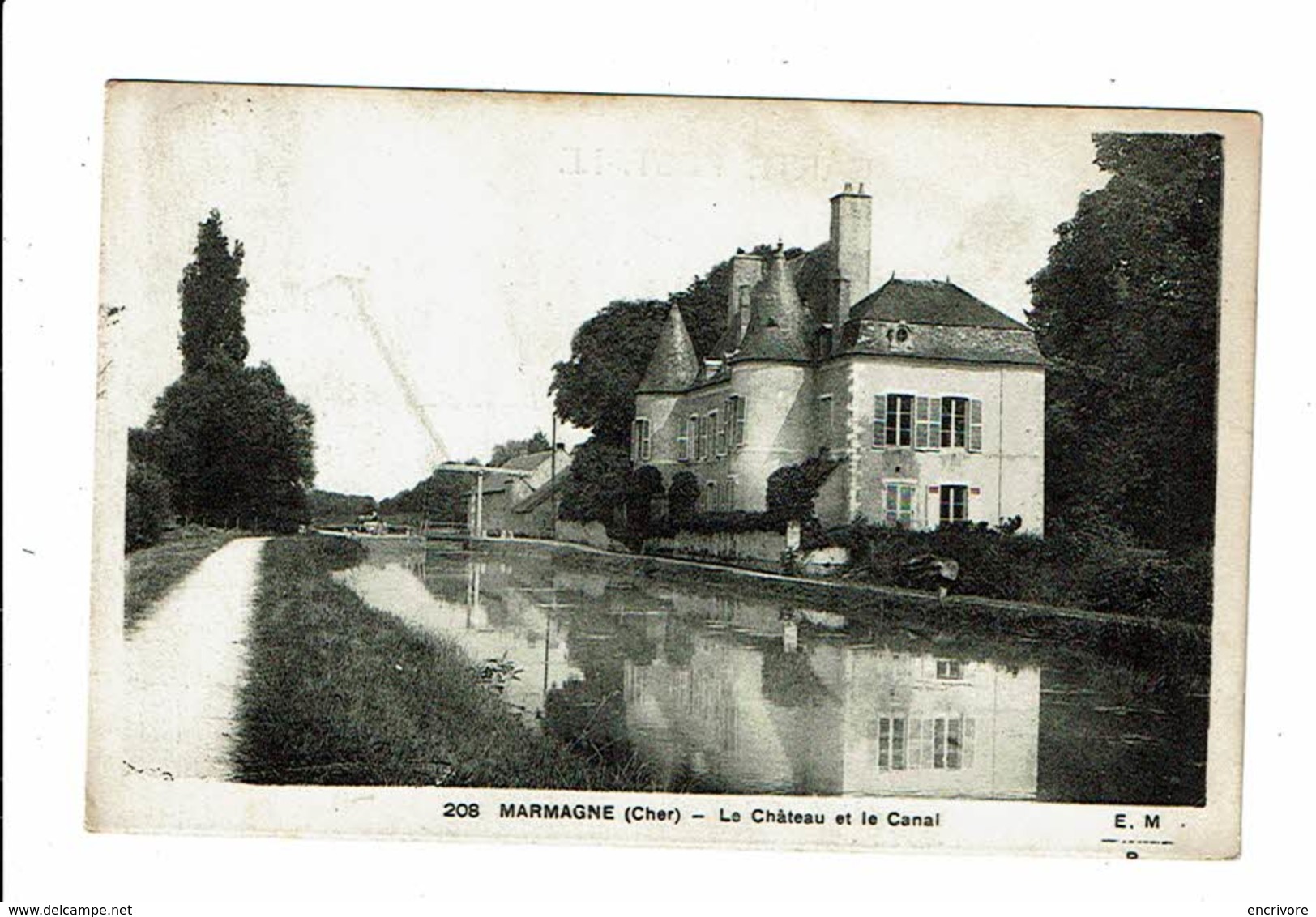 Cpa MARMAGNE Le Château Et Le Canal EMB 208 - Autres & Non Classés