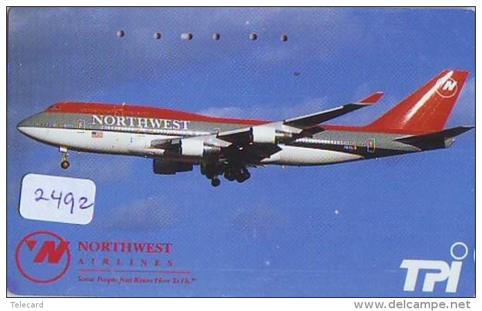 Télécarte  JAPON * NORTHWEST AIRLINES *  (2492)  AVIATION * AIRLINE Phonecard  JAPAN AIRPLANE * FLUGZEUG - Avions