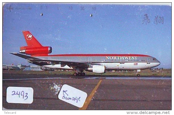 Télécarte  JAPON * NORTHWEST AIRLINES *  (2493)  AVIATION * AIRLINE Phonecard  JAPAN AIRPLANE * FLUGZEUG - Airplanes