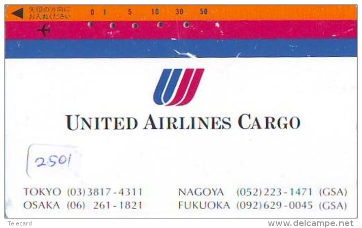 Télécarte  JAPON * UNITED AIRLINES *  (2501)  AVIATION * AIRLINE Phonecard  JAPAN AIRPLANE * FLUGZEUG - Flugzeuge