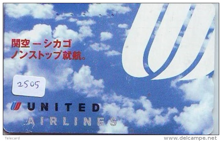 Télécarte  JAPON * UNITED AIRLINES *  (2505)  AVIATION * AIRLINE Phonecard  JAPAN AIRPLANE * FLUGZEUG - Avions