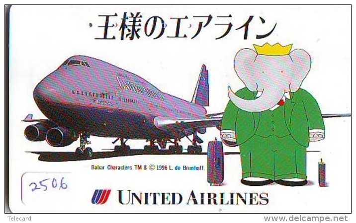 Télécarte  JAPON * UNITED AIRLINES *  (2506)  AVIATION * AIRLINE Phonecard  JAPAN AIRPLANE * FLUGZEUG - Airplanes