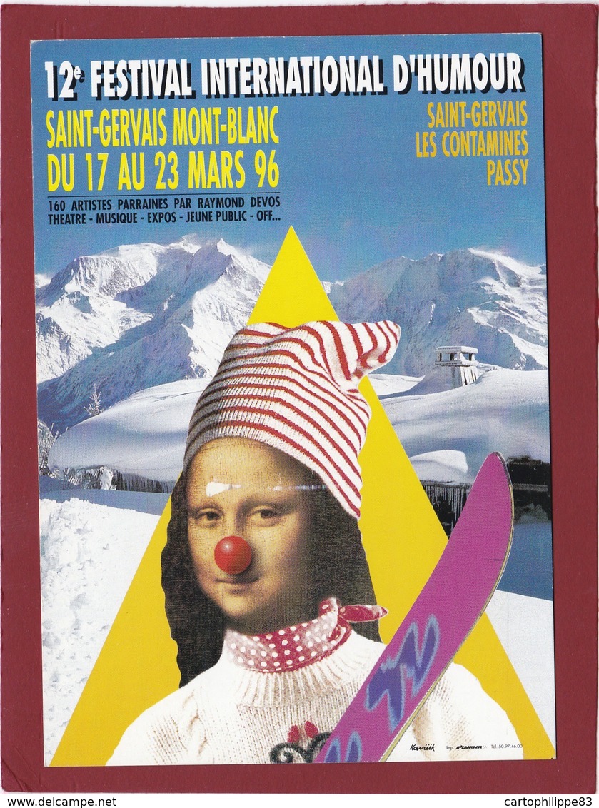 12 EME FESTIVAL INTERNATIONAL D'HUMOUR  SAINT GERVAIS LA JOCONDE AU SKI - Bourses & Salons De Collections