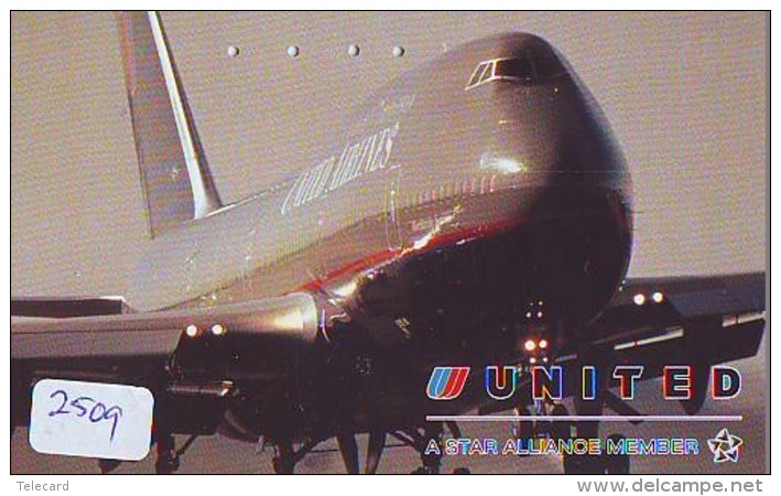 Télécarte  JAPON * UNITED AIRLINES *  (2509)  AVIATION * AIRLINE Phonecard  JAPAN AIRPLANE * FLUGZEUG - Avions