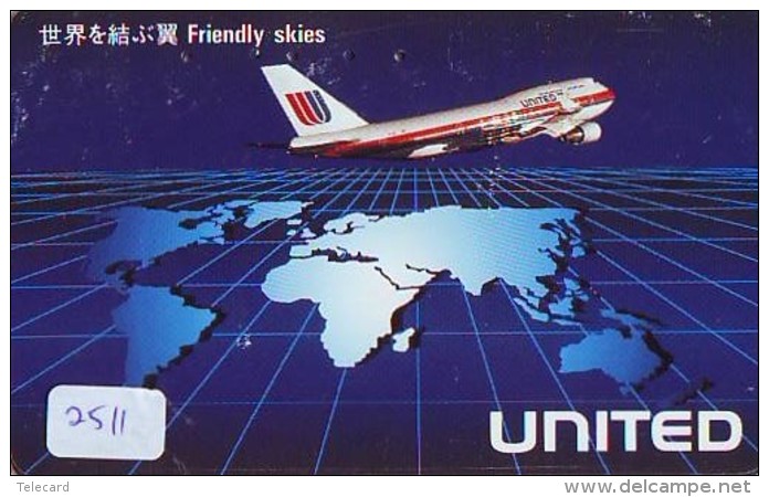 Télécarte  JAPON * UNITED *  (2511)  AVIATION * AIRLINE Phonecard  JAPAN AIRPLANE * FLUGZEUG - Airplanes