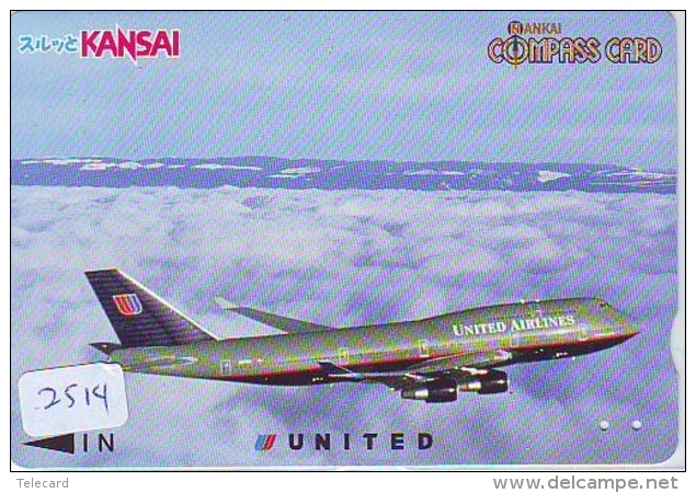 Télécarte  JAPON * UNITED AIRLINES *  (2514)  AVIATION * AIRLINE Phonecard  JAPAN AIRPLANE * FLUGZEUG - Avions