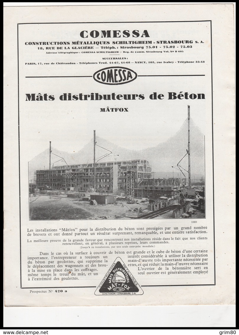 CATALOGUE   COMESSA     MATS  DISTRIBUTEURS  DE BETON - Non Classés