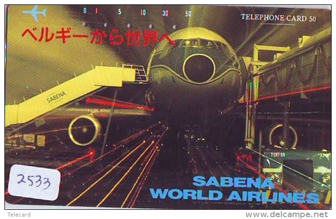 Télécarte  JAPON * SABENA *  (2533) *  AVIATION * AIRLINE Phonecard  JAPAN AIRPLANE * FLUGZEUG - Airplanes