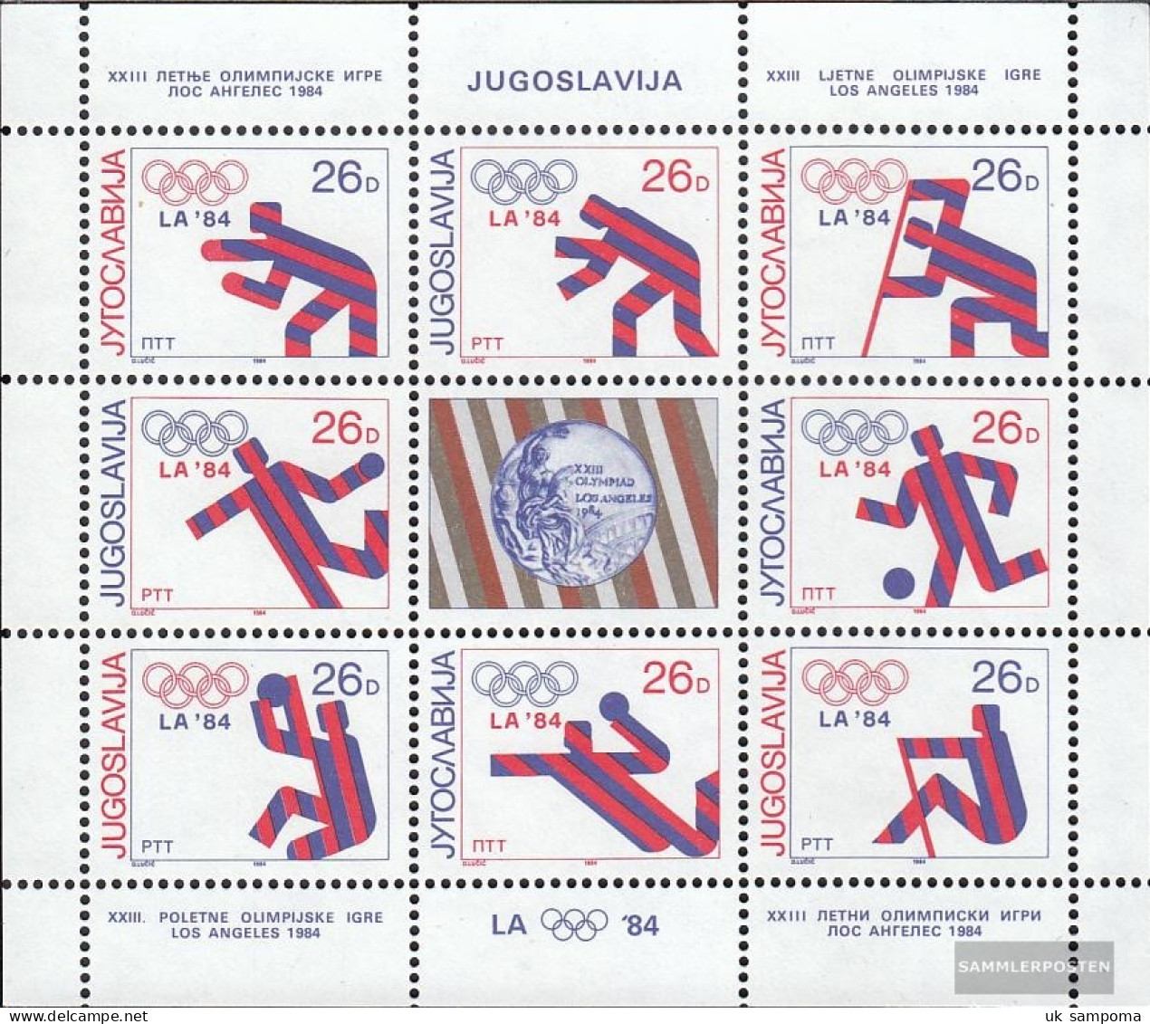 Yugoslavia 2075-2082 Sheetlet (complete Issue) Unmounted Mint / Never Hinged 1984 Medalliengewinne - Unused Stamps