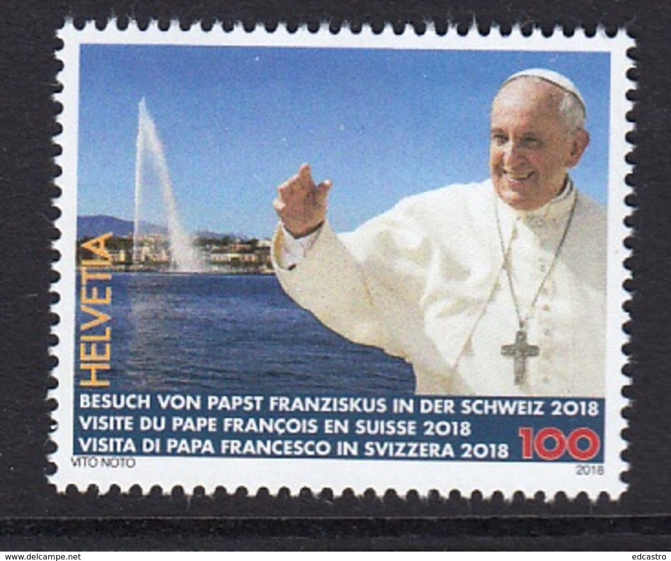 3.- SWITZERLAND 2018 Papal Visit To Switzerland - Unused Stamps