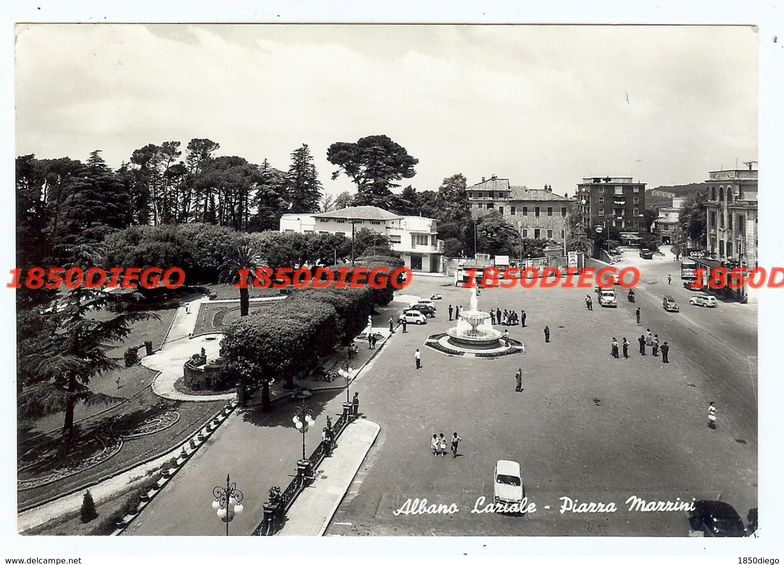 ALBANO LAZIALE - PIAZZA MAZZINI F/GRANDE VIAGGIATA 1963 ANIMATA - Autres & Non Classés