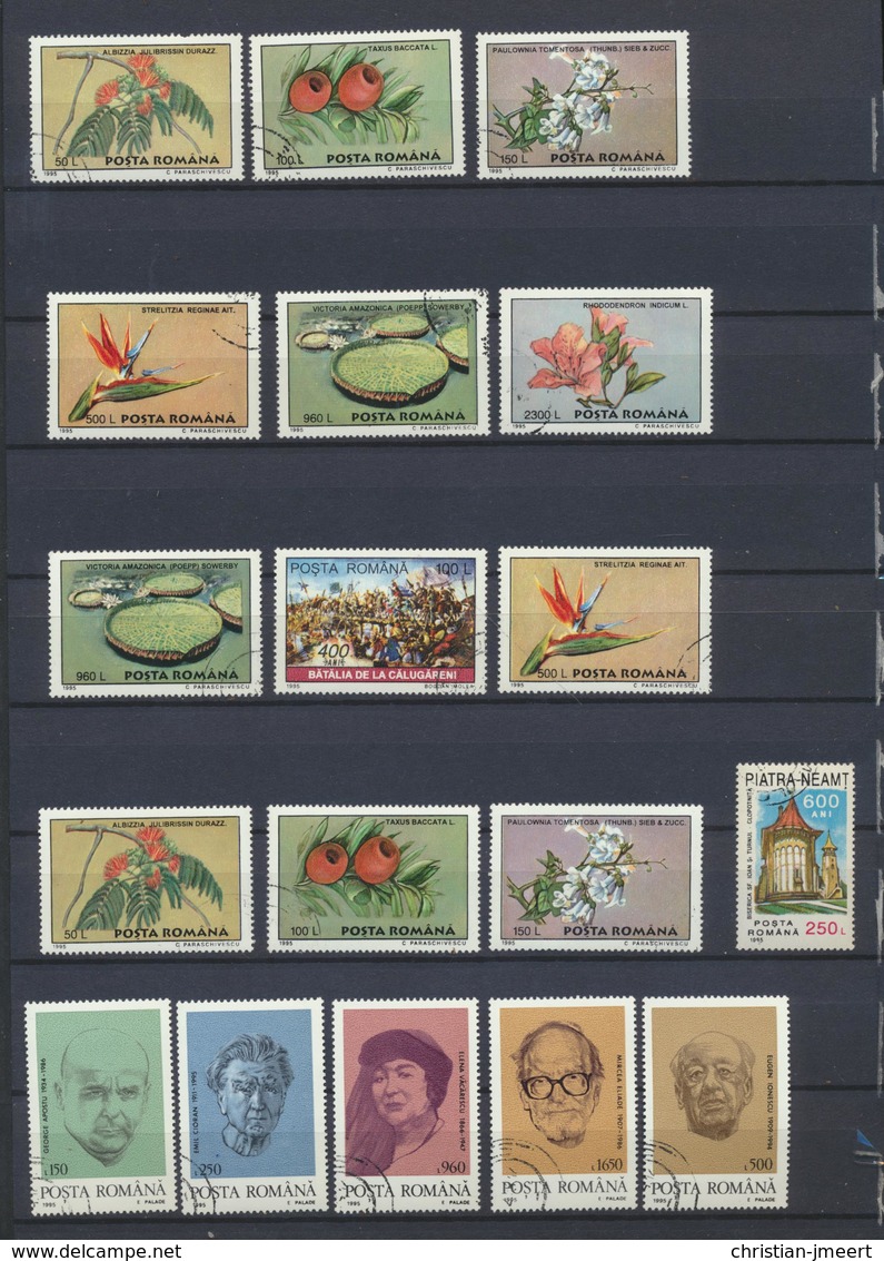 Roumanie  lot entre 1985 et 2002  141 timbres oblitérés