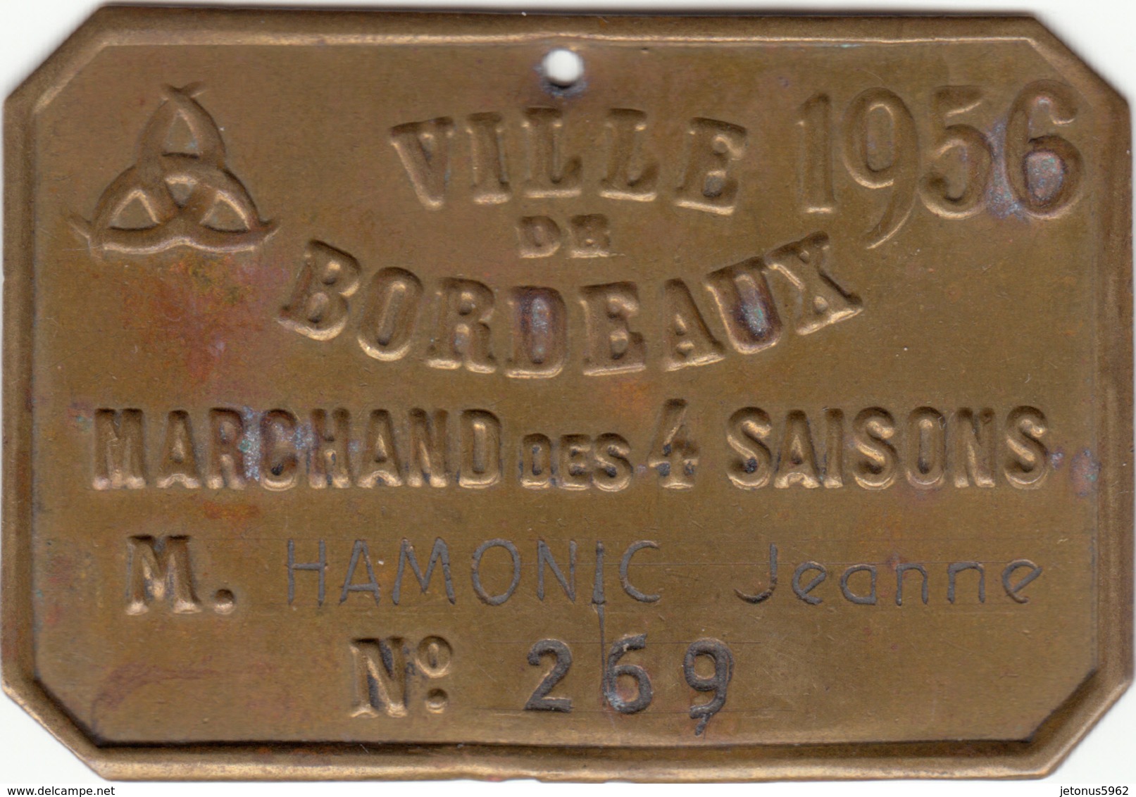 Bordeaux -2 Plaques De, Marchand Des 4 Saisons, 1956 + 1960 - Professionals/Firms