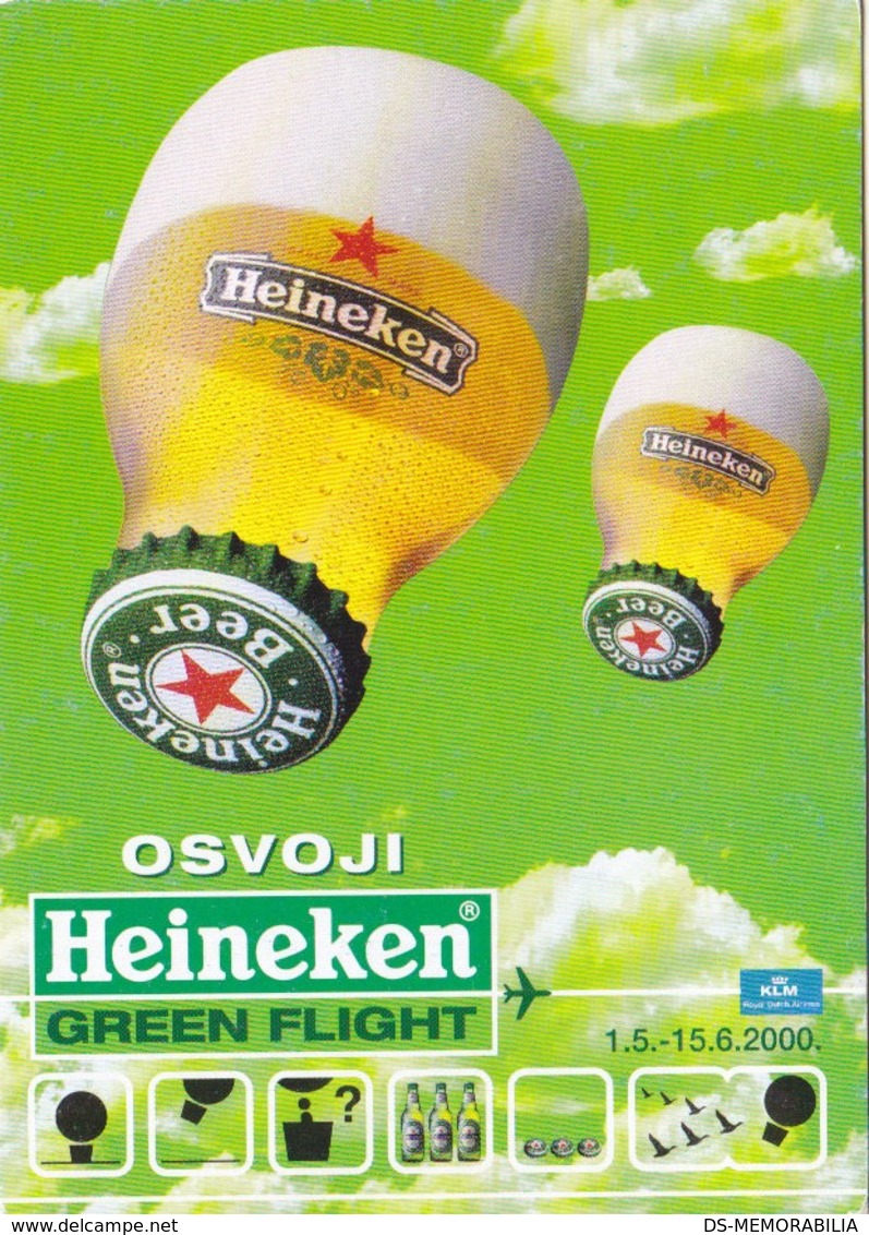 KLM Green Flight Heineken Beer Advertising Postcard Croatia Edition - 1946-....: Modern Era