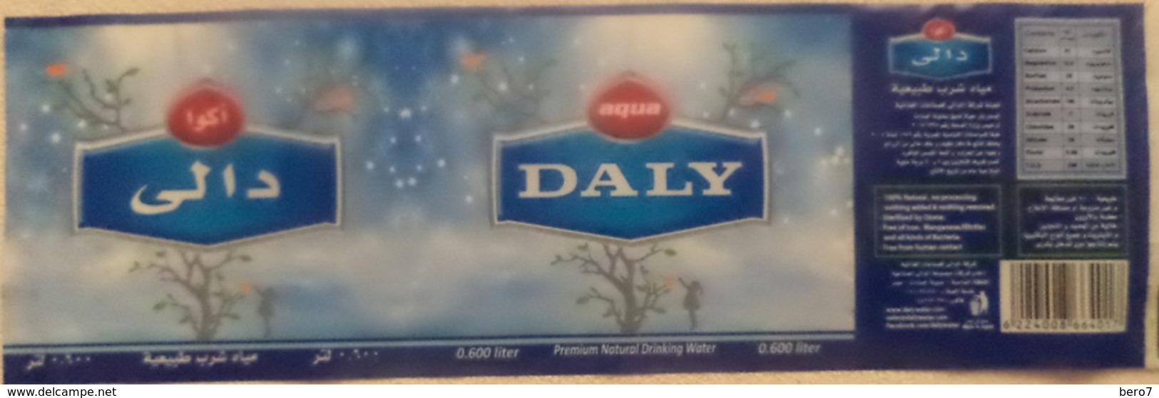 Egypte Étiquette D'eau Minérale 0.600 L DALY (water Label) - Otros & Sin Clasificación