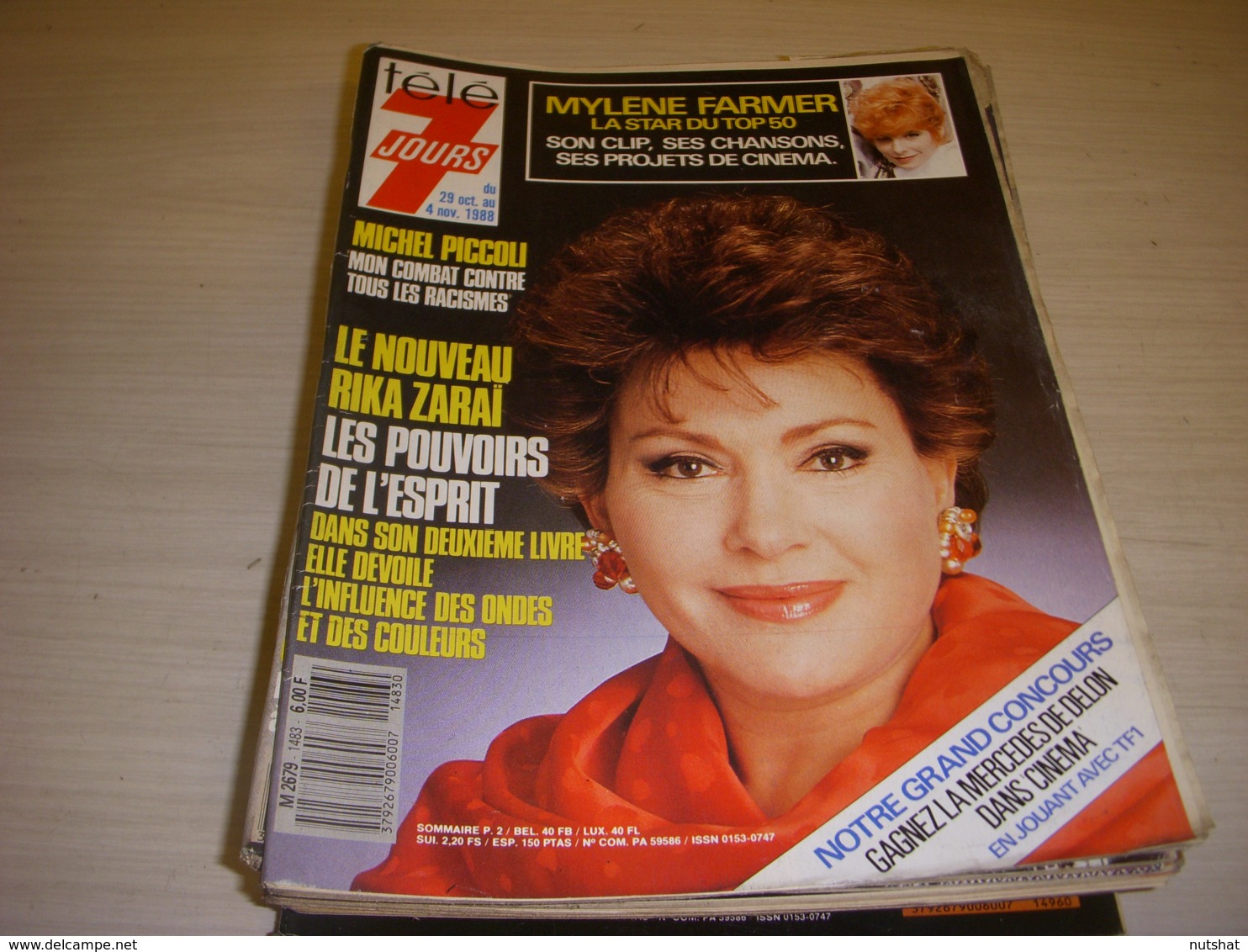 TELE 7 JOURS 1483 10.1988 ZARAI FARMER PICCOLI SMAIN COLUCHE DELON SARDOU - Television