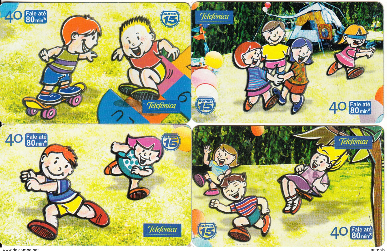 BRAZIL(Telefonica) - Set Of 4 Cards, Dia Das Criancas, 10/02, Used - Brazil