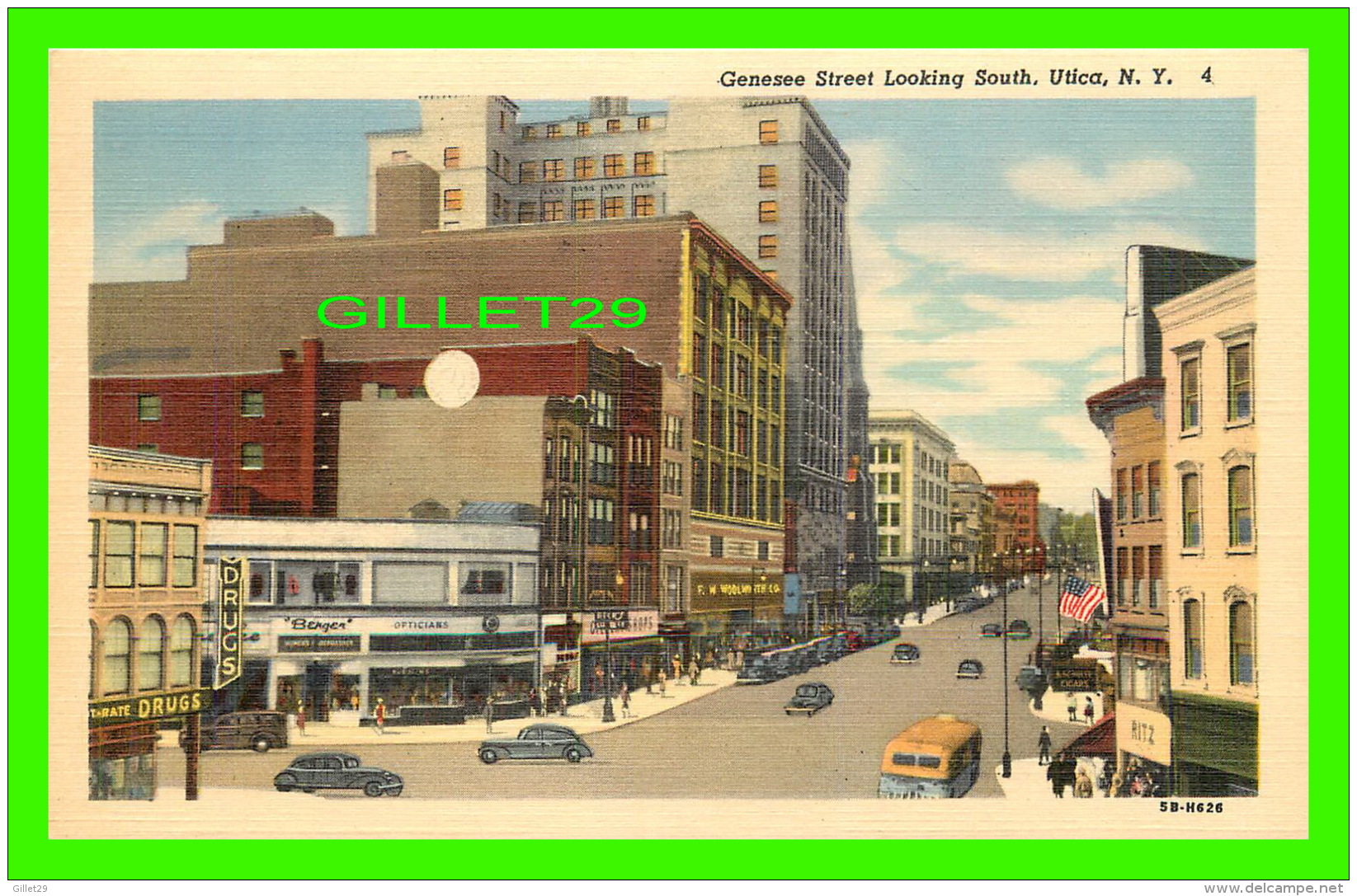 UTICA, NY - GENESE STREET LOOKING SOUTH - ANIMATED -  WALTER M. PFEIFER - - Utica