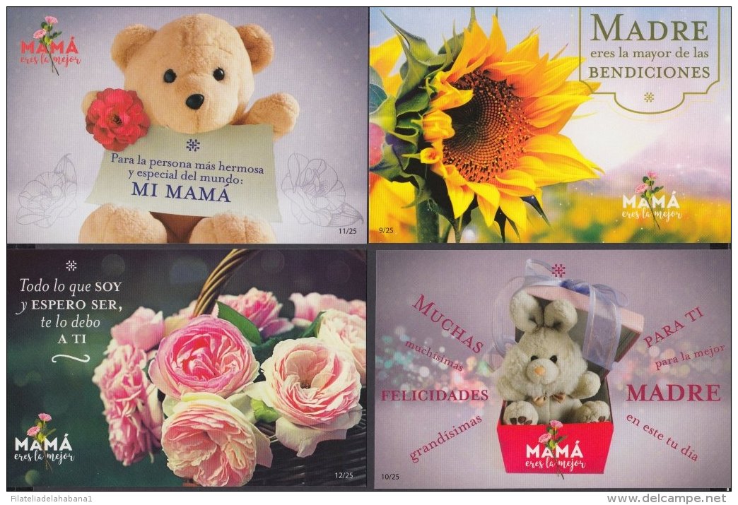 2018-EP-21 CUBA 2018. POSTAL STATIONERY. MOTHER DAY MNH. COMPLETE SET 25 POSTCARD. - Covers & Documents