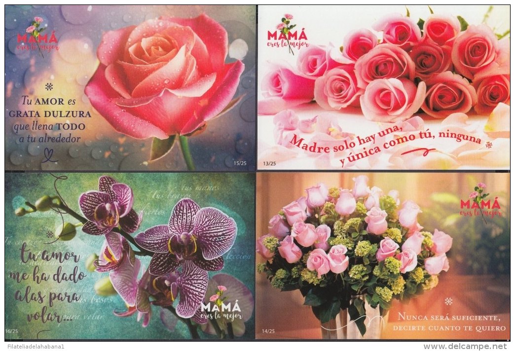 2018-EP-21 CUBA 2018. POSTAL STATIONERY. MOTHER DAY MNH. COMPLETE SET 25 POSTCARD. - Covers & Documents