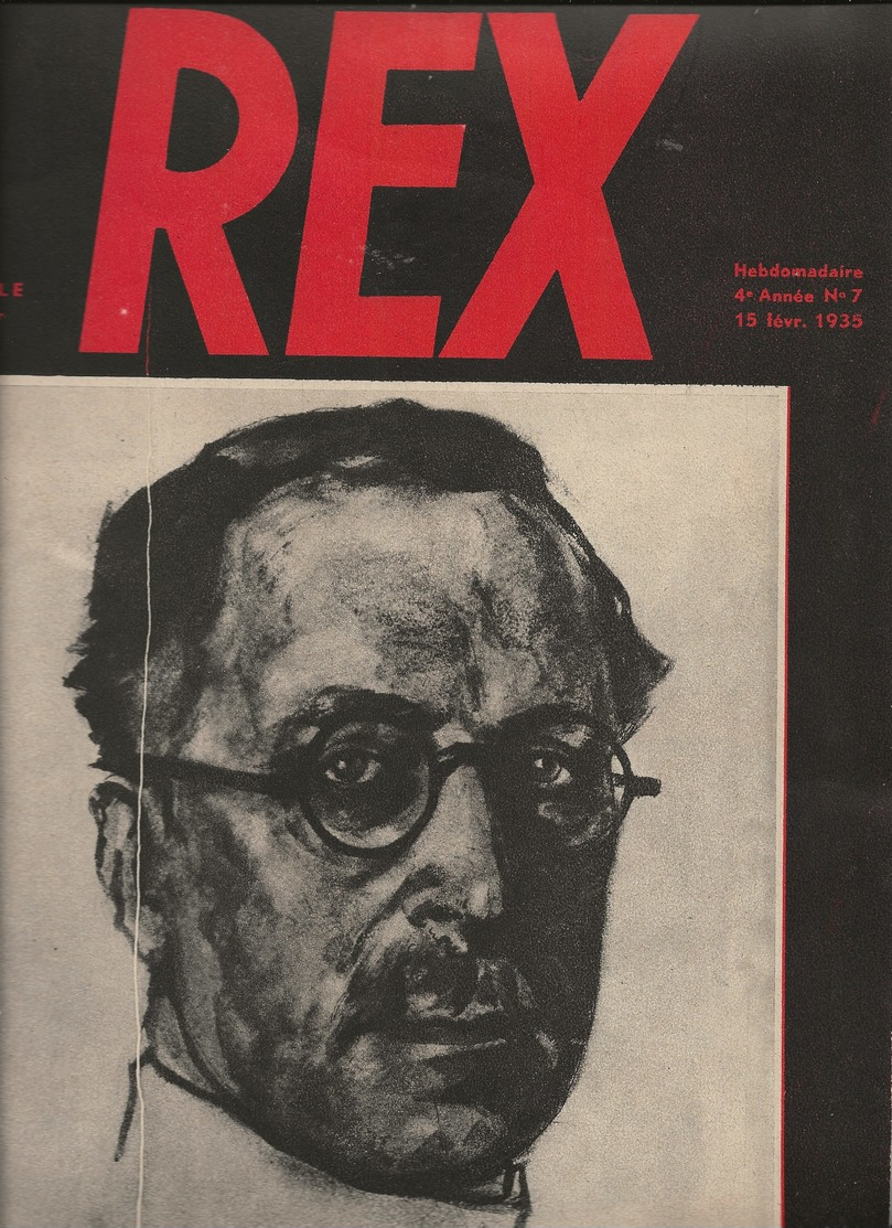 Revue REX (Roi Albert).-Léon Degrelle N°7 Du 15/2/1935-340x255-40 Pages - 1900 - 1949