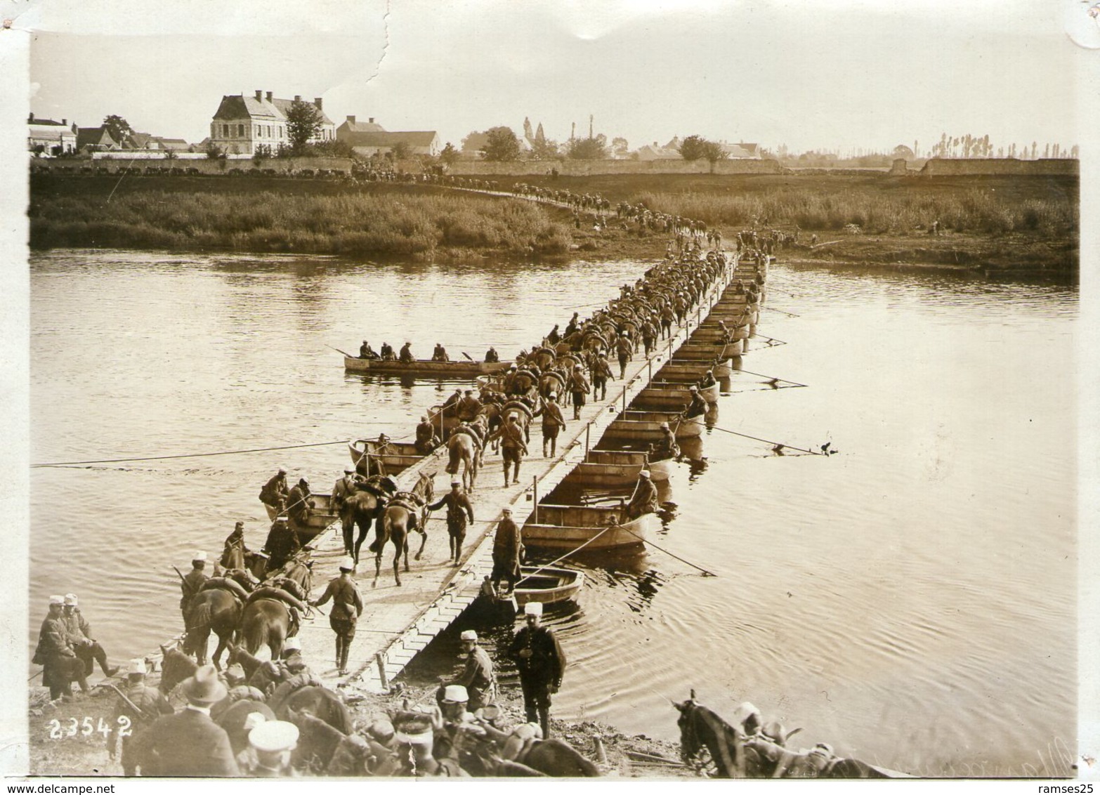 (73)  Photo Originale Pont Bateaux Militaire  Photo M Rol Paris  18X13cm (Bon Etat) - Guerre, Militaire