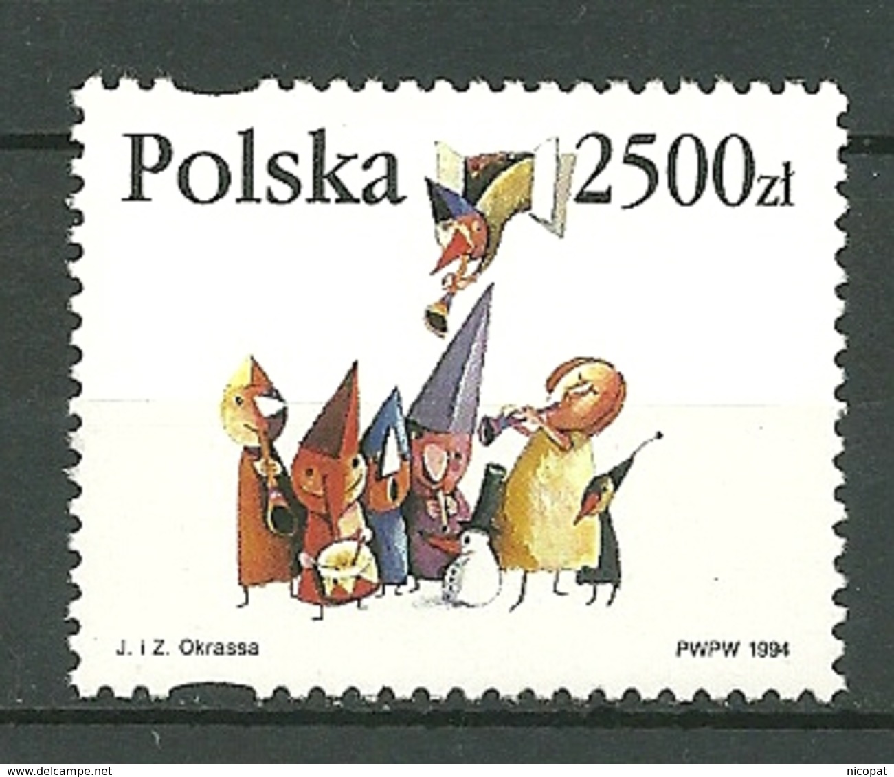 POLAND MNH ** 3308 NOEL. GROUPE DE MUSICIENS HUMORISTIQUES, Koledy Chant De Noël - Neufs