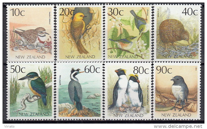 New Zealand 1988 - Yv 1011-18 (MNH) Double-banded Plover...Southern Brown Kiwi....New Zealand Robin - Collections, Lots & Séries