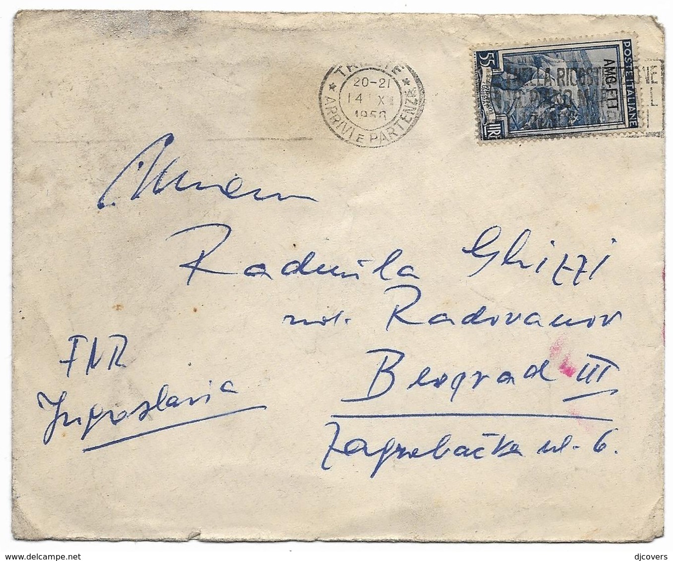 Italy Trieste 1950 AMG-FTT Cover To Yugoslavia - Posta Espresso