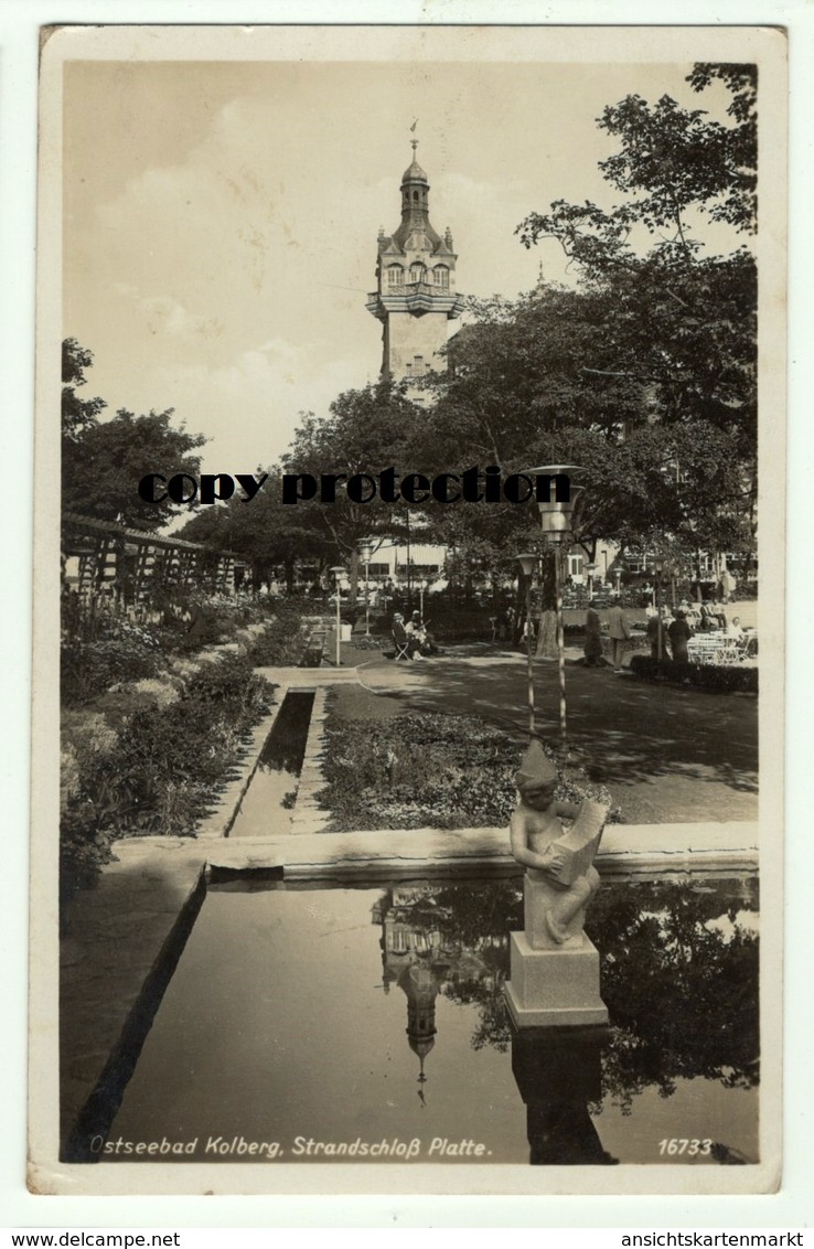 Ostseebad Kolberg Strandschloß Platte, Kolobrzeg, Alte Foto Postkarte 1943 - Polen