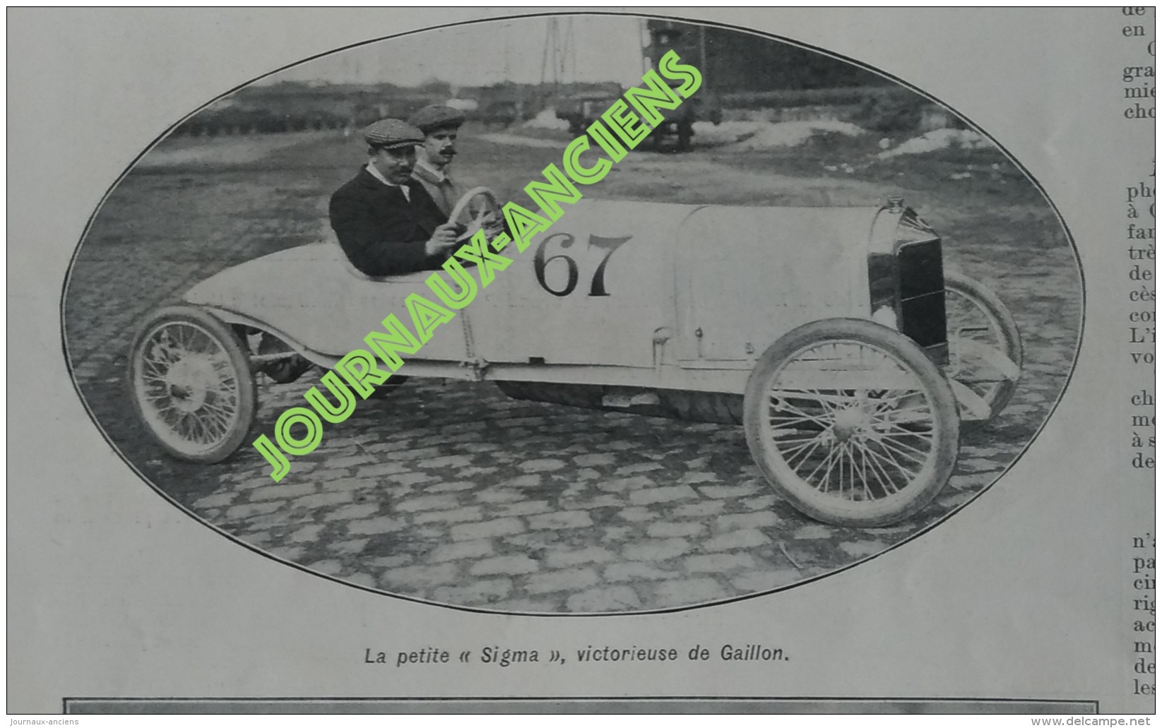 1913 SALON DE L'AUTOMOBILE - MARQUIS DE DION - DELAGE - SIGMA VICTORIEUSE À GAILLON - CHARRON - HISPANO SUIZA - AUSTIN