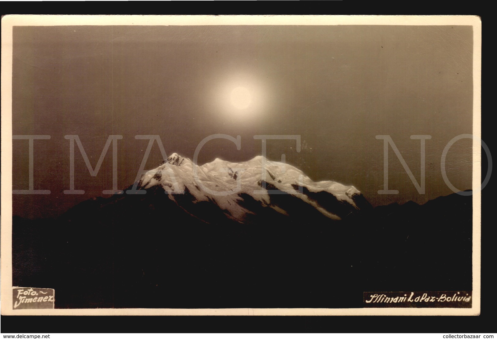 Bolivia ETHNIC ORIGINAL CA 1940 REAL PHOTO POSTCARDS Illimani La Paz Mountain Illuminated By Sun Or Moon (w5-103) - Bolivia