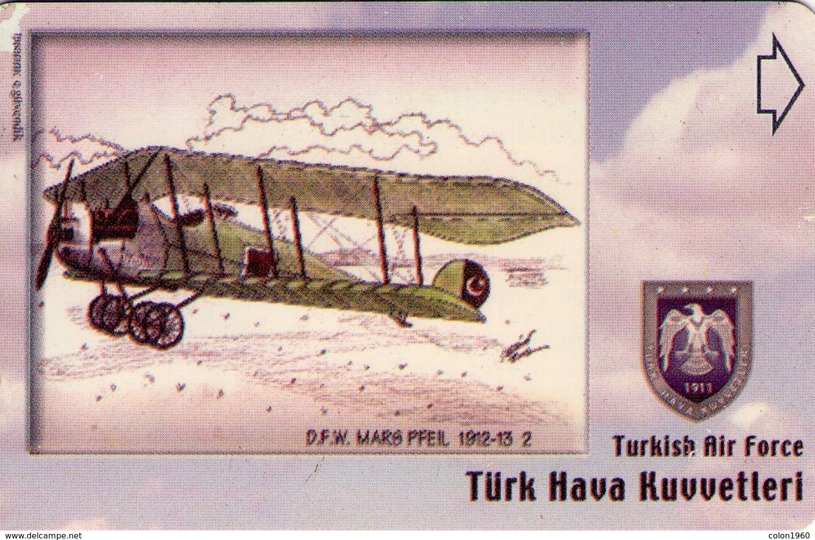 TURQUIA. AVION.(ALCATEL MAGNETICA) TURKISH AIR FORCE, D.F.W. MARS PFE1912-13, TRK-AIR-0004 (139) - Aviones