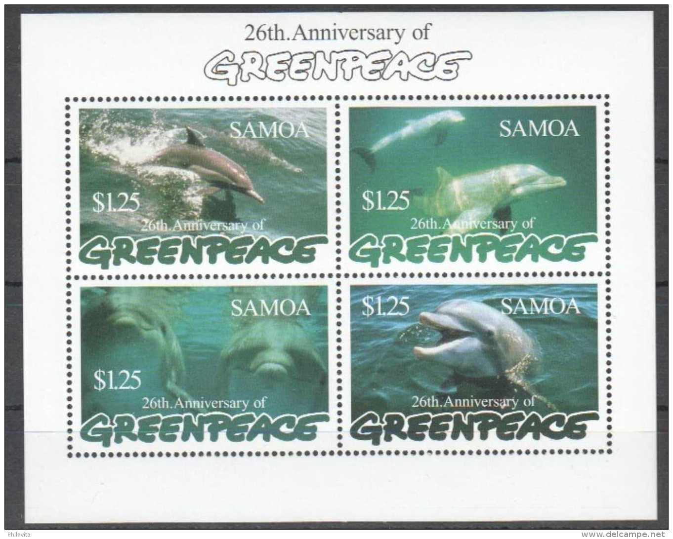 1997 Samoa - Dolphins 26 Th Greenpeace Anniversary - MS MNH** MiNr. 860 - 867 (Block 62) (kk) - Samoa (Staat)