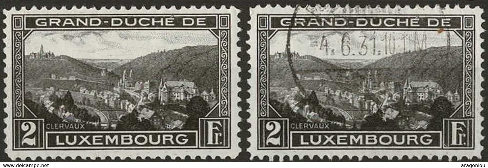 1928: Paysages, 2 Timbres:neuf & Oblitéré, Neuf Sans Charnière, Michel: 207 A (2scans) - 1944 Charlotte De Profil à Droite