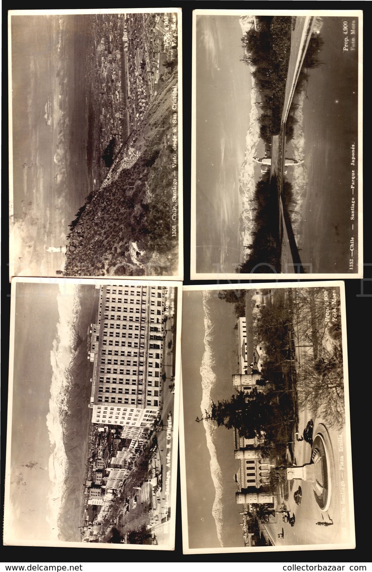 Chile Santiago 4 Real Photo Postcards Ca1940 (w5-109) - Chile