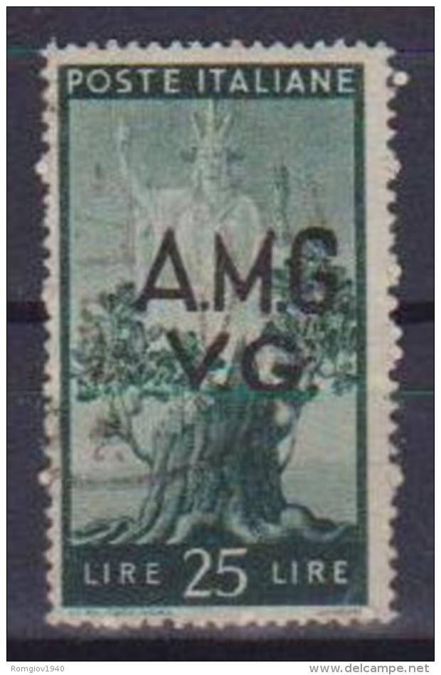 ITALIA A.M.G.V.G. 1945-1947 FRANCOBOLLI D'ITALIA DEL 1929-47 SOPRASTAMPATI SASS.19 USATO VF - Gebraucht