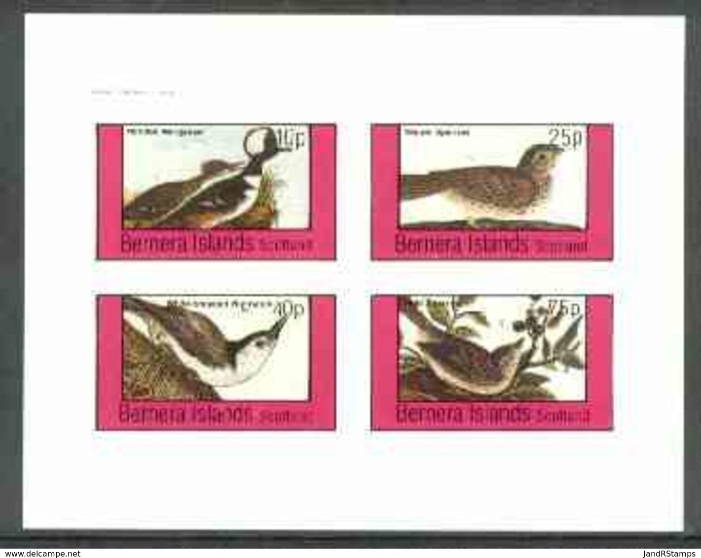 Bernera 1982 Birds #26 (Sparrow, Nuthatch Etc) Imperf  Set Of 4 Values (10p To 75p) Unmounted Mint - Local Issues