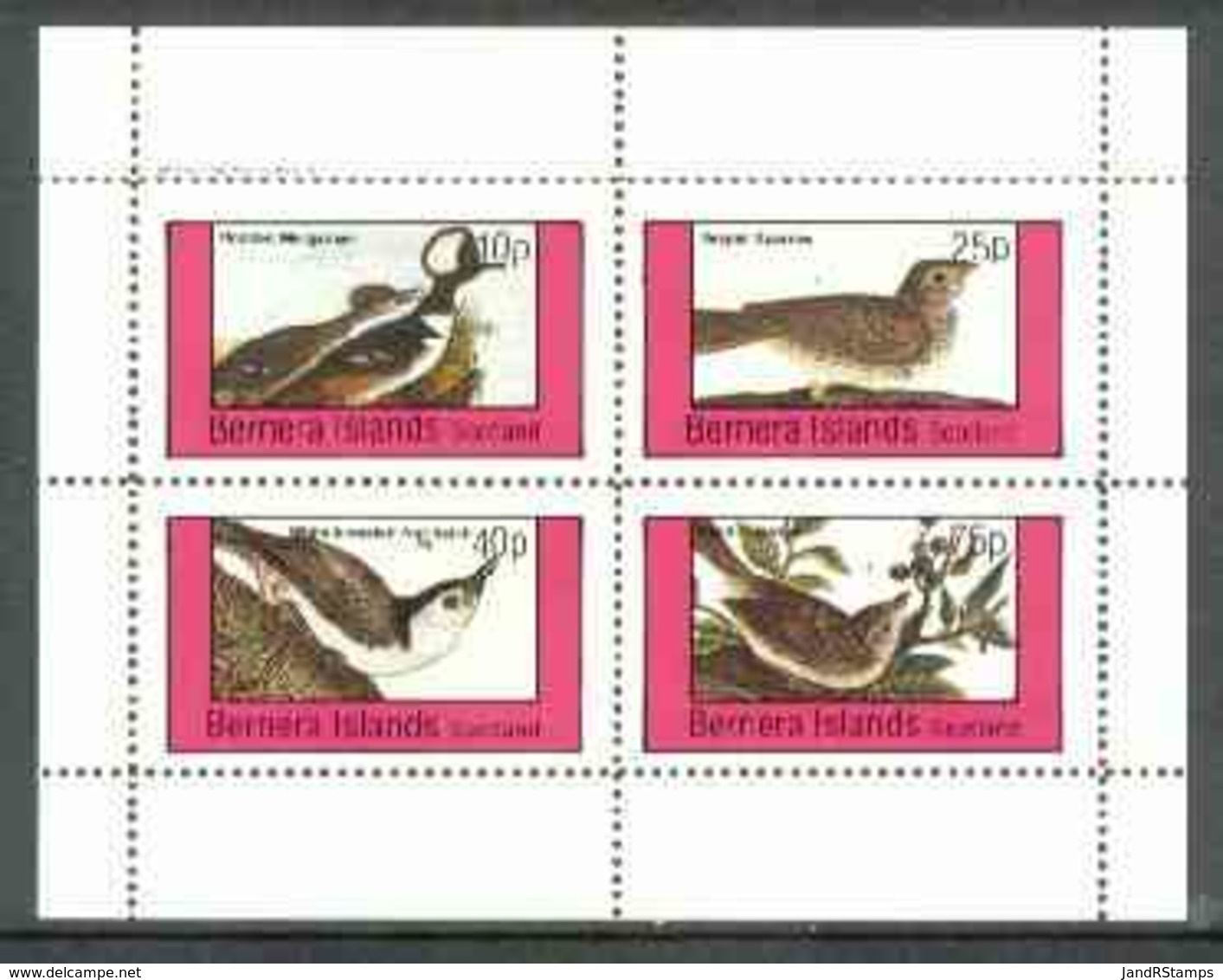 Bernera 1982 Birds #26 (Sparrow, Nuthatch Etc) Perf  Set Of 4 Values (10p To 75p) Unmounted Mint - Local Issues