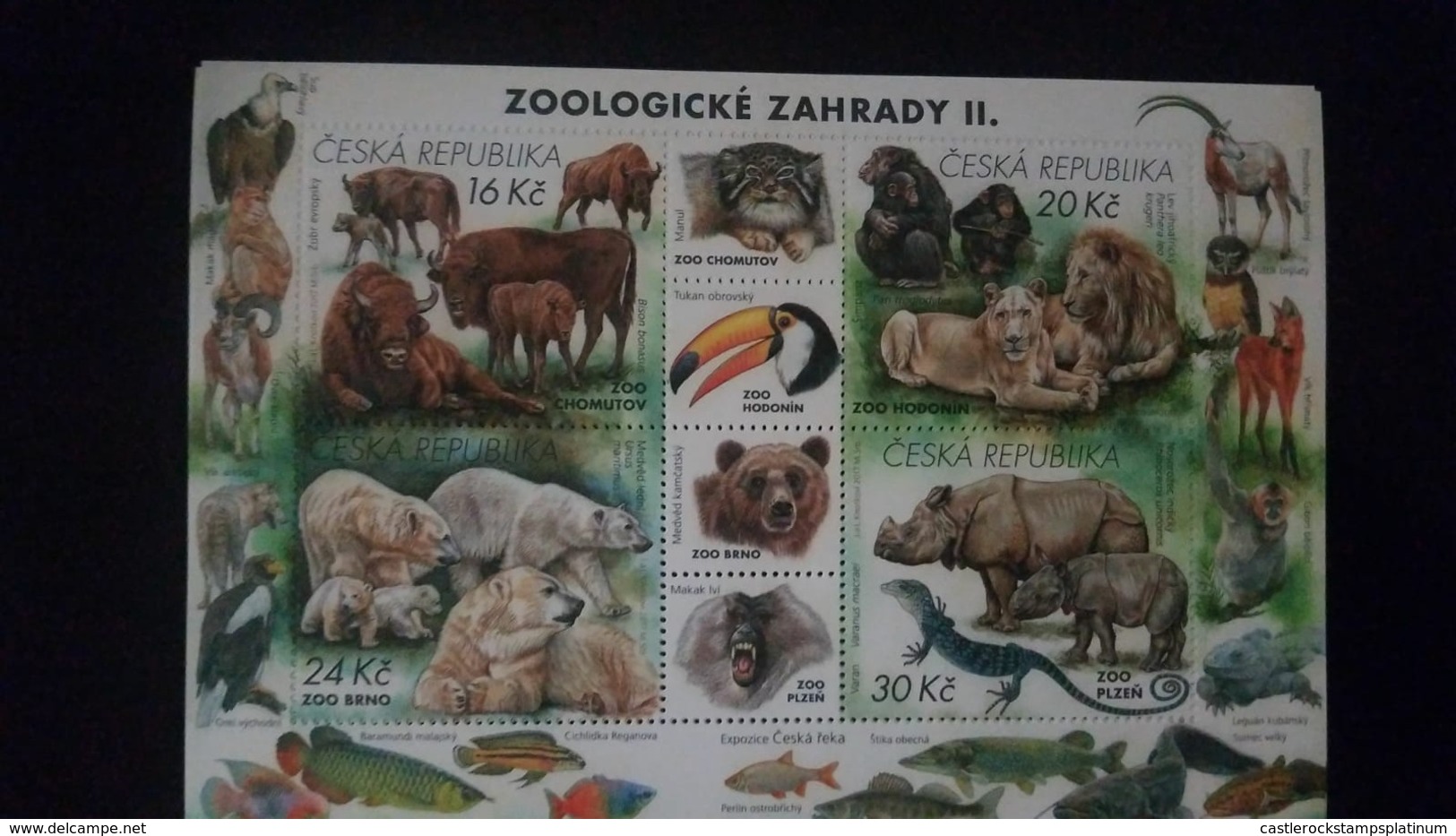 L) 2017 CZECH REPUBLIC, ZOOLOGICAL, ANIMALS, NATURE PRESERVATION, TOUCAN, BIRD, BEAR, FISH, MONKEY, LION, FAUNA, MNH - Unused Stamps