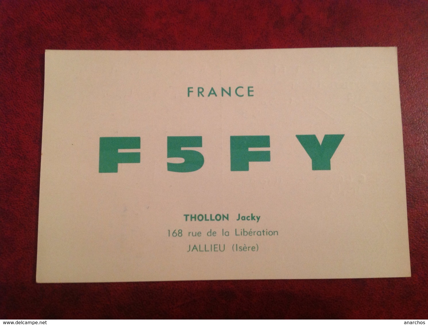 QSL Radio Amateur Jallieu Thollon - Jallieu