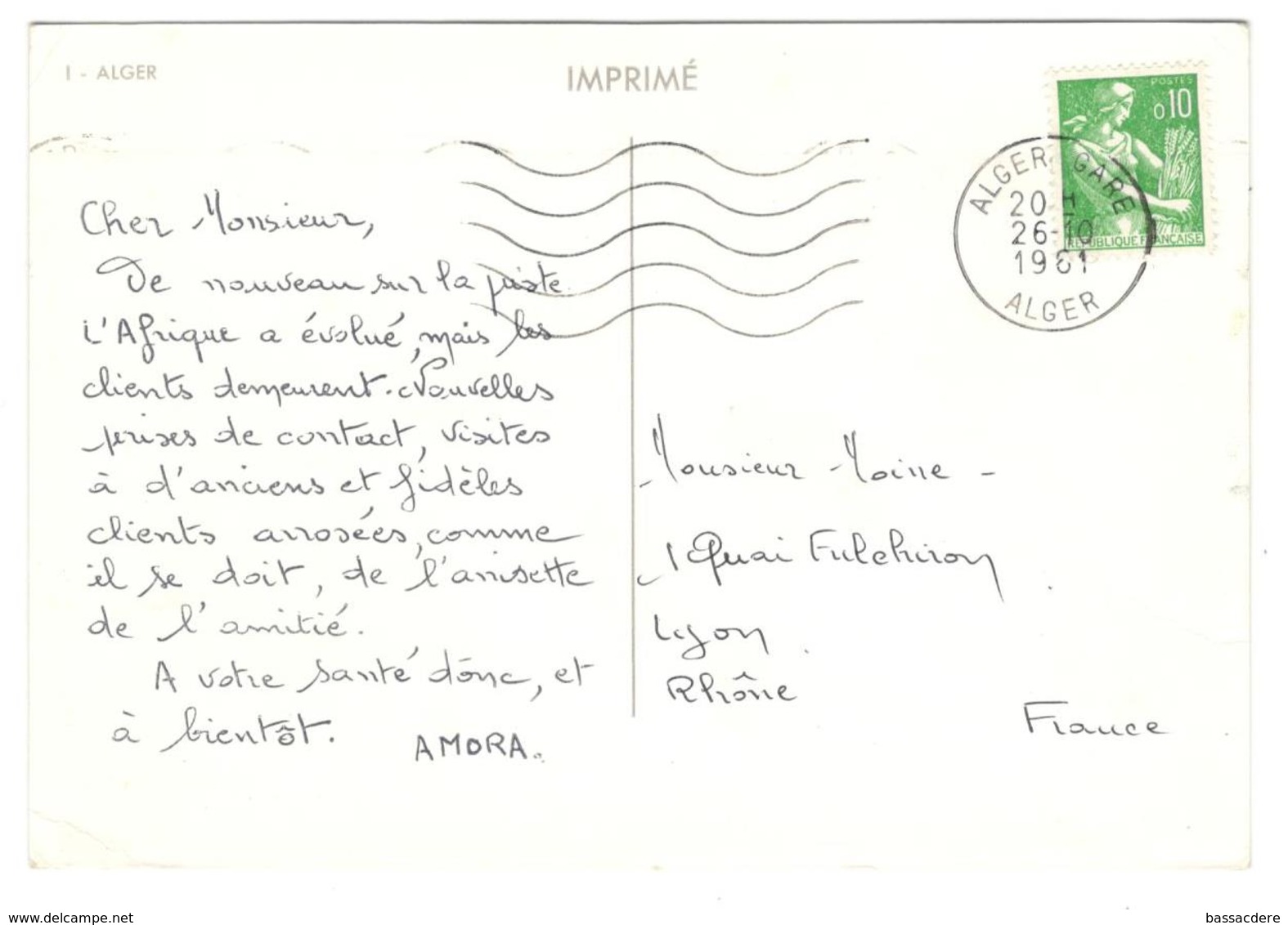 7787 - Pub AMORA - Lettres & Documents