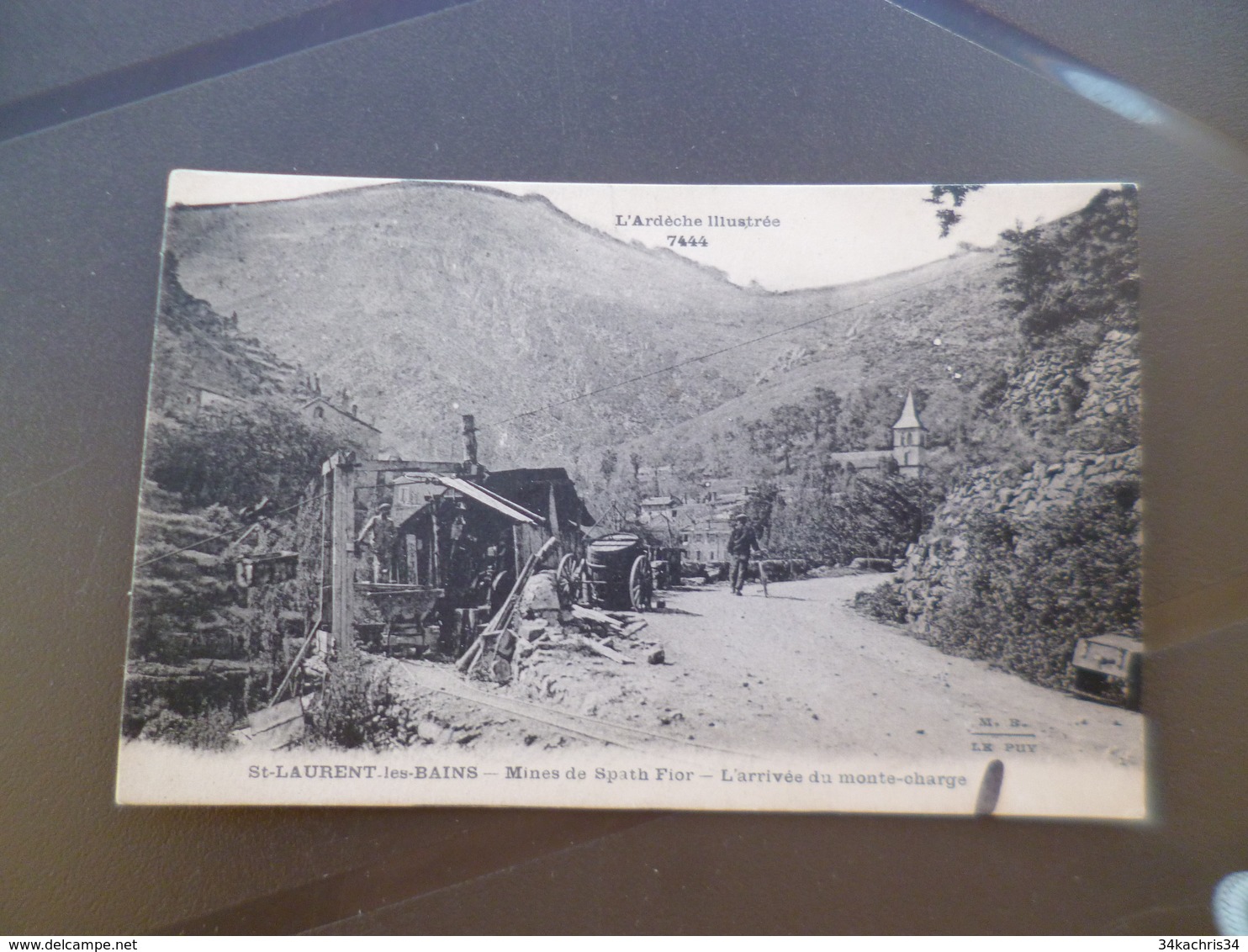 CPA 07 Ardèche  Saint Laurent Les Bains Mines De Spath Fior L'arrivée Du Monte Charge  TBE - Autres & Non Classés