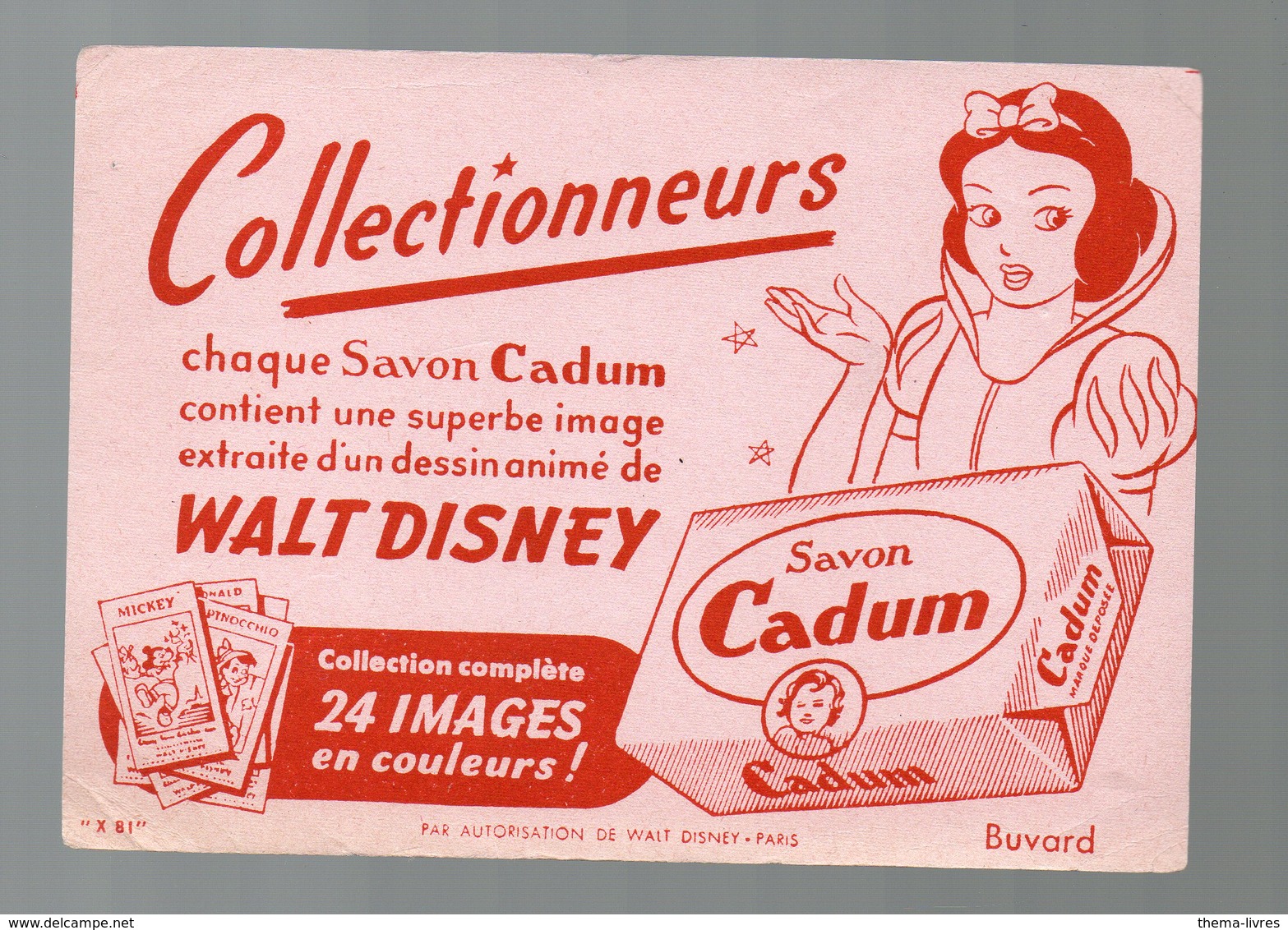 Buvard SAVON CADUM (ill Walt Disney) (PPP9354) - Parfums & Beauté