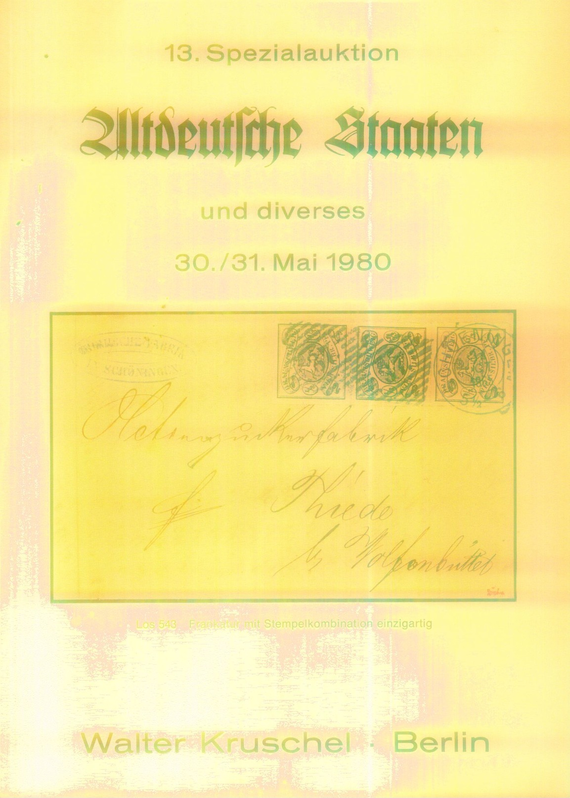 13. Kruschel Auktion 1980 - Altdeutsche Staaten - Catalogues De Maisons De Vente