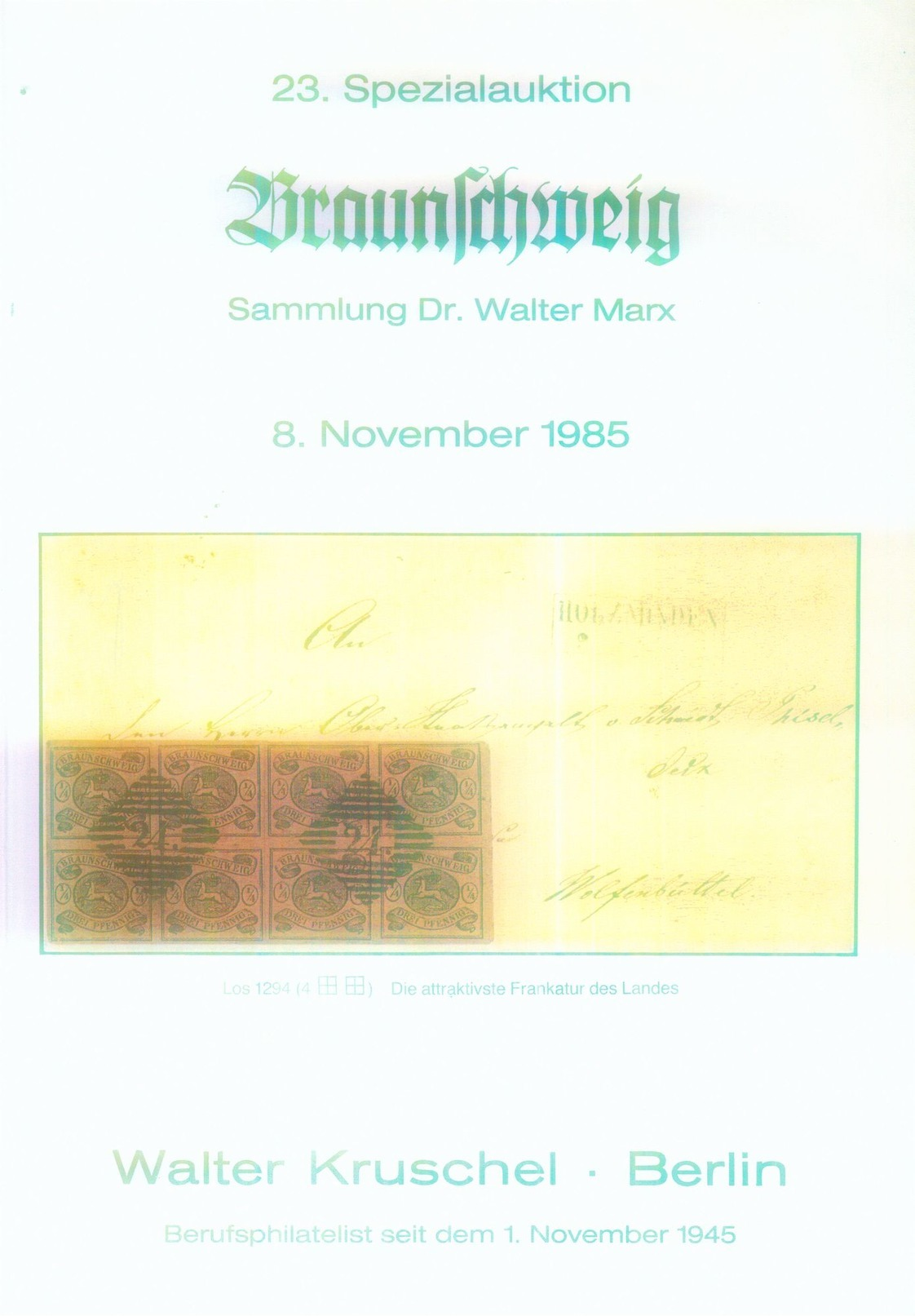 23. Kruschel Auktion 1985 - Braunschweig Sammlung Dr. Marx - Catalogues For Auction Houses